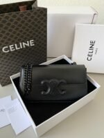 20 CHAIN EMBOSSED ARMPIT BAG FULL BLACK CALFSKIN - Image 2