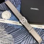 CHANEL 25S BELT 30 MM IN GREY CALFSKIN WITH SILVER HARDWARE 615093 - Image 6