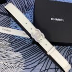 CHANEL 25S BELT 30 MM IN WHITE CALFSKIN WITH SILVER HARDWARE 615098 - Image 10