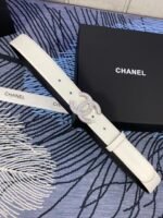 CHANEL 25S BELT 30 MM IN WHITE CALFSKIN WITH SILVER HARDWARE 615098 - Image 15