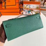 KELLY CUT 31 IN GREEN FOREST CALFSKIN WITH SILVER HARDWARE - Image 7