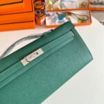 KELLY CUT 31 IN GREEN FOREST CALFSKIN WITH SILVER HARDWARE - Image 14