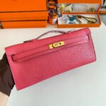KELLY CUT 31 IN WATERMELON PINK CALFSKIN WITH GOLD HARDWARE - Image 2