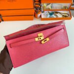 KELLY CUT 31 IN WATERMELON PINK CALFSKIN WITH GOLD HARDWARE - Image 3