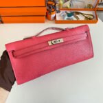 KELLY CUT 31 IN WATERMELON PINK CALFSKIN WITH SILVER HARDWARE - Image 2