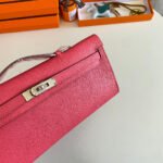 KELLY CUT 31 IN WATERMELON PINK CALFSKIN WITH SILVER HARDWARE - Image 13
