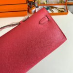 KELLY CUT 31 IN WATERMELON PINK CALFSKIN WITH SILVER HARDWARE - Image 15