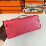 KELLY CUT 31 IN WATERMELON PINK CALFSKIN WITH SILVER HARDWARE - Image 6