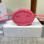 OVAL PURSE BAG 20 IN ROUGE PINK CALFSKIN - Image 13