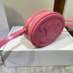 OVAL PURSE BAG 20 IN ROUGE PINK CALFSKIN - Image 7