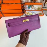 KELLY CUT 31 IN VIOLET PURPLE CALFSKIN WITH GOLD HARDWARE - Image 4