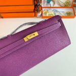 KELLY CUT 31 IN VIOLET PURPLE CALFSKIN WITH GOLD HARDWARE - Image 5