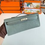 KELLY CUT 31 IN SEAFOAM GREEN CALFSKIN WITH SILVER HARDWARE - Image 3