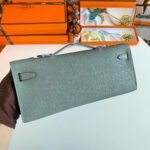KELLY CUT 31 IN SEAFOAM GREEN CALFSKIN WITH SILVER HARDWARE - Image 8
