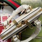 GGxADIDAS HORSEBIT 1955 TOTE BAG 20 WITH WEB STRAP IN WHITE MIX BLACK CALFSKIN GOLD HARDWARE - Image 5