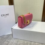 CHAIN EMBOSSED ARMPIT BAG 20 IN WATERMELON PINK CALFSKIN - Image 4