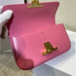 CHAIN EMBOSSED ARMPIT BAG 20 IN WATERMELON PINK CALFSKIN - Image 7