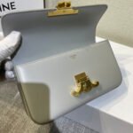 CHAIN EMBOSSED ARMPIT BAG 20 IN STONE GRAY CALFSKIN - Image 13