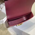 CHAIN EMBOSSED ARMPIT BAG 20 IN WINE RED CALFSKIN - Image 15