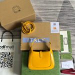 GG JACKIE MINI 19 SHOULDER BAG IN YELLOW CALFSKIN - Image 3