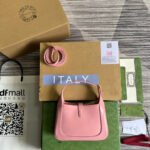GG JACKIE MINI 19 SHOULDER BAG IN PINK PATEL CALFSKIN - Image 3