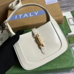 GG JACKIE MINI 19 SHOULDER BAG IN WHITE CALFSKIN - Image 11