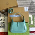GG JACKIE SMALL 28 SHOULDER BAG IN BLUE PASTEL CALFSKIN - Image 3