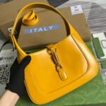 GG JACKIE SMALL 28 SHOULDER BAG IN YELLOW CALFSKIN - Image 2