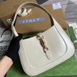 GG JACKIE SMALL 28 SHOULDER BAG IN WHITE CALFSKIN - Image 11