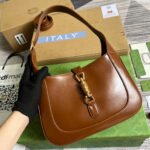 GG JACKIE SMALL 28 SHOULDER BAG IN CINNAMON BROWN CALFSKIN - Image 11