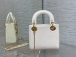 MINI LADY 17 BAG IN WHITE EMBOSSED LAMBSKIN WITH GOLDEN CLASP - Image 11