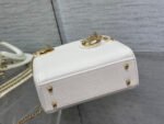 MINI LADY 17 BAG IN WHITE EMBOSSED LAMBSKIN WITH GOLDEN CLASP - Image 4