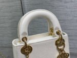 MINI LADY 17 BAG IN WHITE EMBOSSED LAMBSKIN WITH GOLDEN CLASP - Image 16