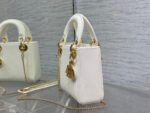 MINI LADY 17 BAG IN WHITE EMBOSSED LAMBSKIN WITH GOLDEN CLASP - Image 3