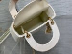 MINI LADY 17 BAG IN WHITE EMBOSSED LAMBSKIN WITH GOLDEN CLASP - Image 18