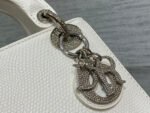 MINI LADY 17 BAG IN WHITE EMBOSSED LAMBSKIN WITH SILVER CLASP - Image 14
