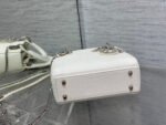 MINI LADY 17 BAG IN WHITE EMBOSSED LAMBSKIN WITH SILVER CLASP - Image 13