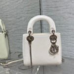 MINI LADY 17 BAG IN WHITE EMBOSSED LAMBSKIN WITH SILVER CLASP - Image 10