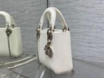 MINI LADY 17 BAG IN WHITE EMBOSSED LAMBSKIN WITH SILVER CLASP - Image 11