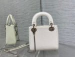MINI LADY 17 BAG IN WHITE EMBOSSED LAMBSKIN WITH SILVER CLASP - Image 3