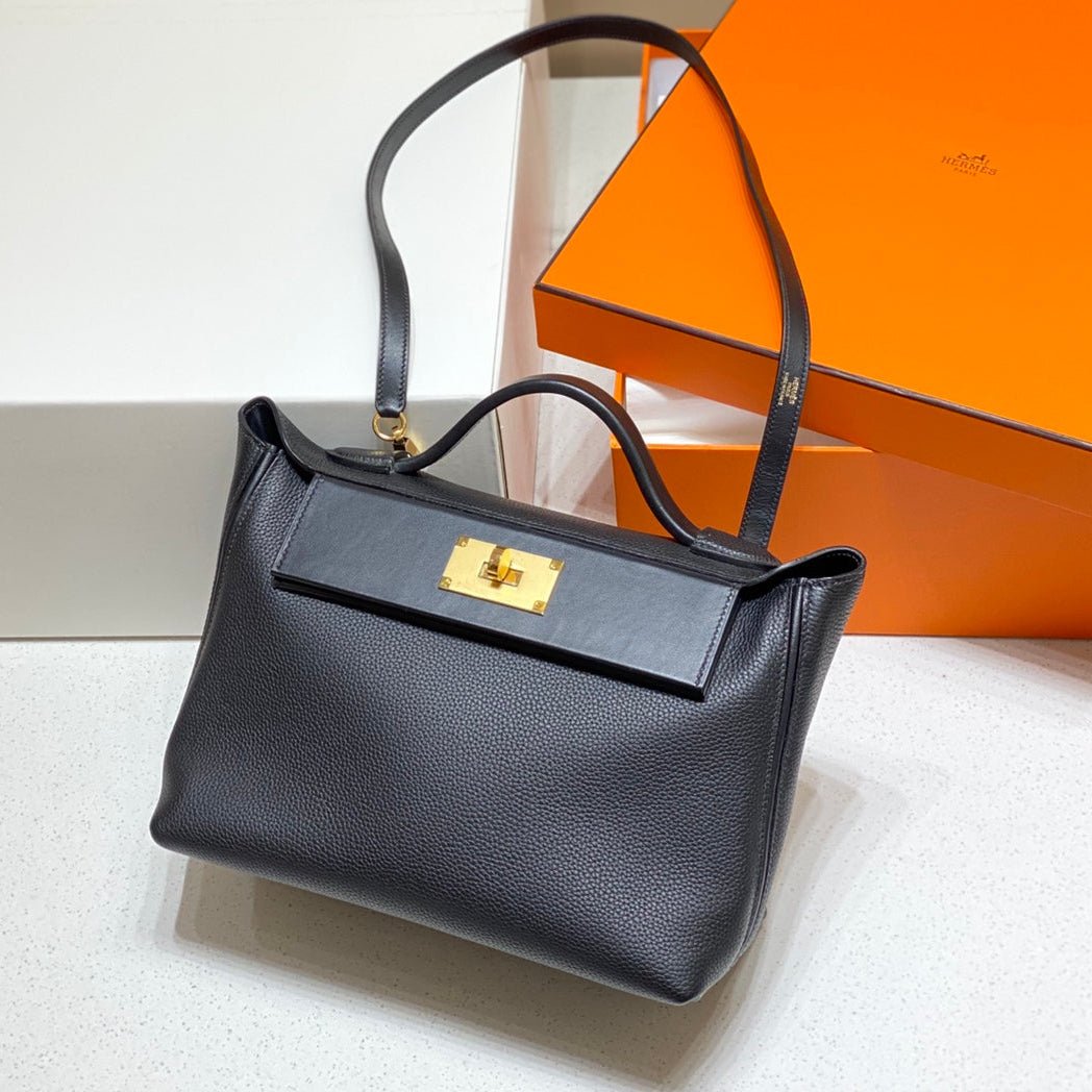20220926_i1664202492_8565_2_jpg HM 26S 24/24 29MM IN BLACK EVERCOLOR CALFSKIN GOLD KELLY BUCKLE - Image 1