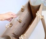 LARGE TOTE BOOK 36 BAG IN BEIGE CREAM CALFSKIN - Image 9