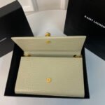 KATE TASSEL 24 CROCODILE PATTERN CALFSKIN WHITE WITH GOLD LOGO - Image 14