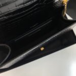 KATE TASSEL 24 CROCODILE PATTERN CALFSKIN BLACK WITH GOLD LOGO - Image 14