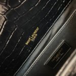 KATE TASSEL 24 CROCODILE PATTERN CALFSKIN BLACK WITH GOLD LOGO - Image 17