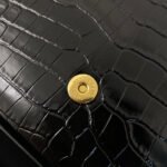 KATE TASSEL 24 CROCODILE PATTERN CALFSKIN BLACK WITH GOLD LOGO - Image 9