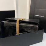 KATE TASSEL 24 CROCODILE PATTERN CALFSKIN BLACK WITH GOLD LOGO - Image 13