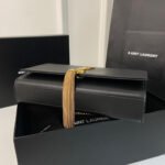 KATE TASSEL 24 BLACK CALFSKIN WITH GOLD LOGO - Image 12