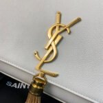 KATE TASSEL 24 WHITE CALFSKIN WITH GOLD LOGO - Image 12