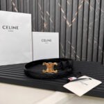 CL TRIOMPHE 25 MM BELT IN BLACK CALFSKIN GOLD HARDWARE - Image 12